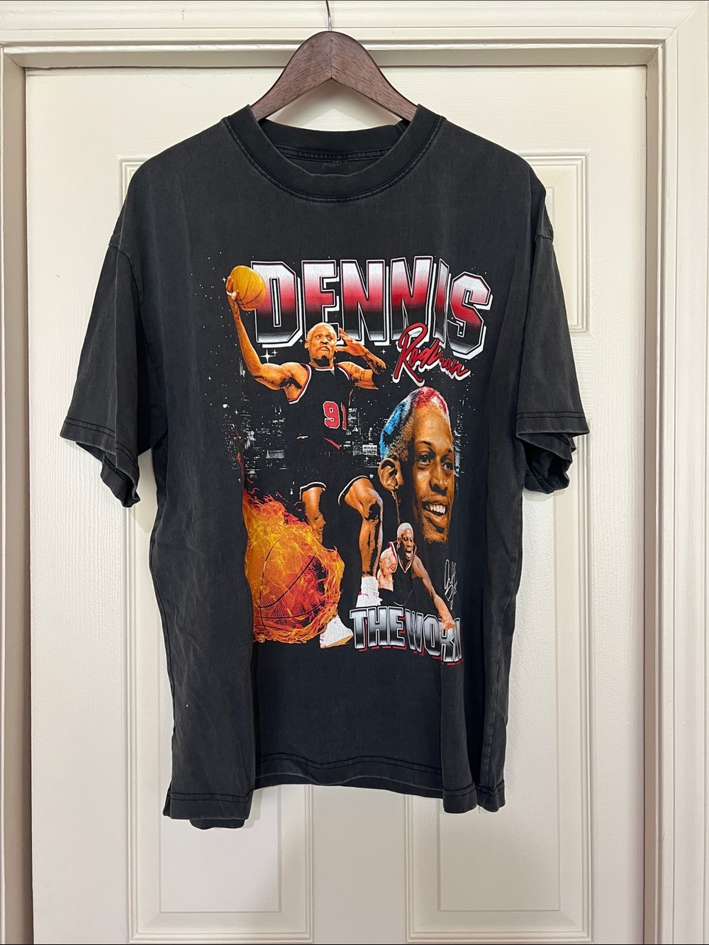 Black Dennis Rodman Graphic Rodman apparel Basketball Tee